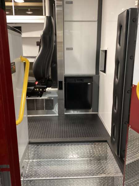 Photo of New Delivery Whitewater Fire Department interior view showcasing various hardware and equipment.