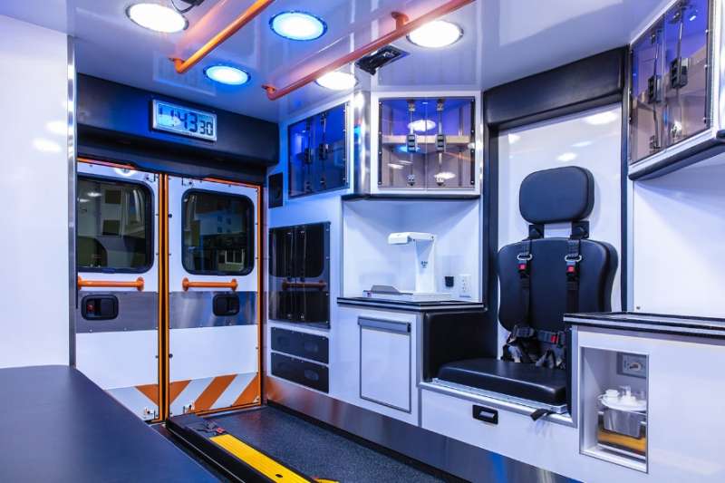 Inside ambulance