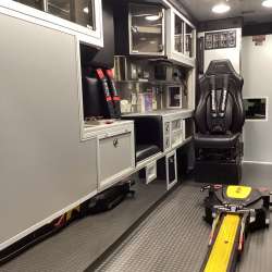 Photo of Foster Coach new delivery for East Joliet Fire showcasing the interior and cabin of the new vehicle.