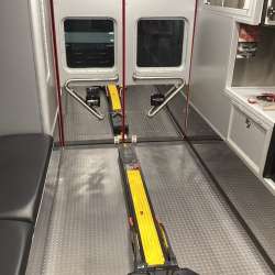 Photo of Foster Coach new delivery for East Joliet Fire showcasing the interior and cabin of the new vehicle.