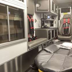 Photo of Interior view of the ambulance patient care area