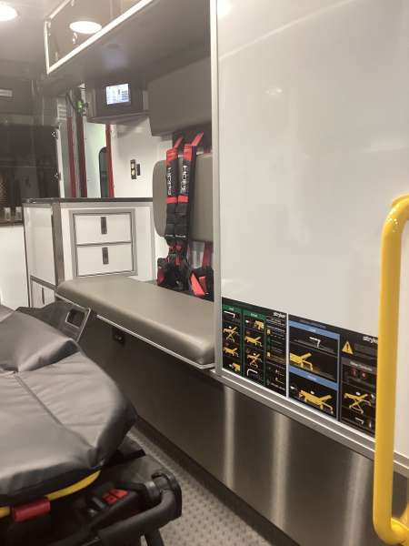 Photo of Interior view of the ambulance patient care area