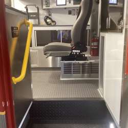 Photo of Interior view of the ambulance patient care area
