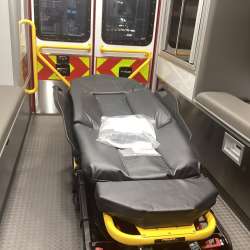 Photo of Interior view of the ambulance patient care area