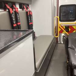 Photo of Interior view of the ambulance patient care area